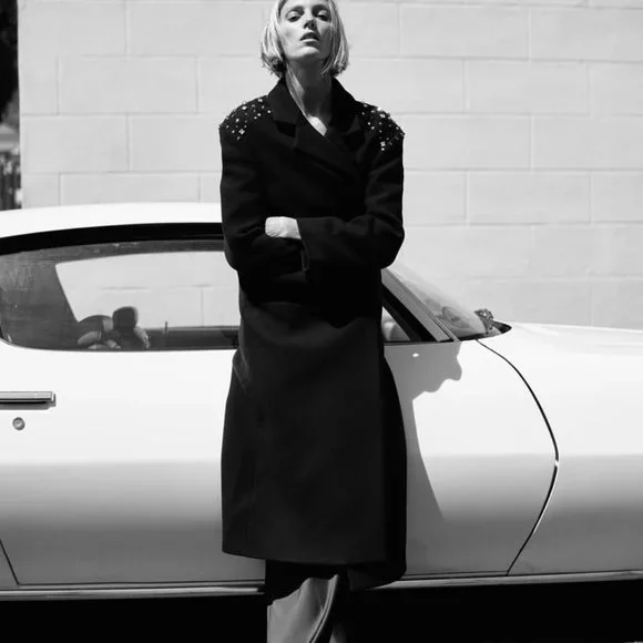 ZARA STUDDED WOOL COAT LIMITED EDITION - Picture 7 of 8